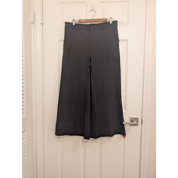 NWT Women's FRAME Black Le Crop Palazzo Wide Leg Trousers Sz 12 work wear office - Picture 3 of 14